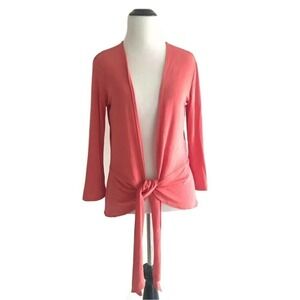 Chicos | Womens Size 0 Red Travelers Wrap Top Swing Open Front Stretch